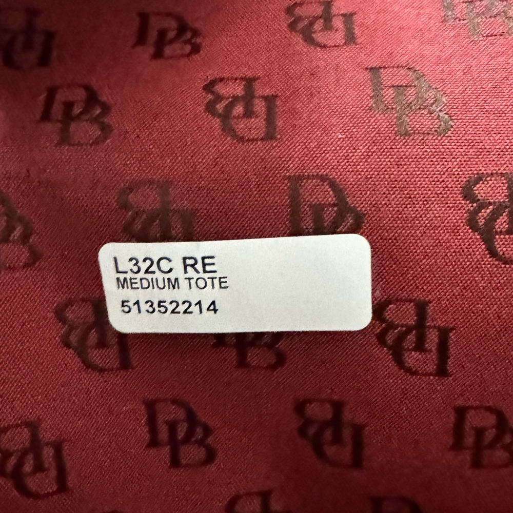 Dooney & Bourke Red Monogram Canvas Tote Bag - Picture 14 of 14